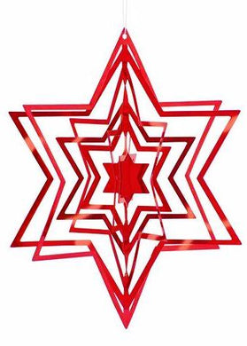 Christmas Tree Star Red Ornaments (3D)