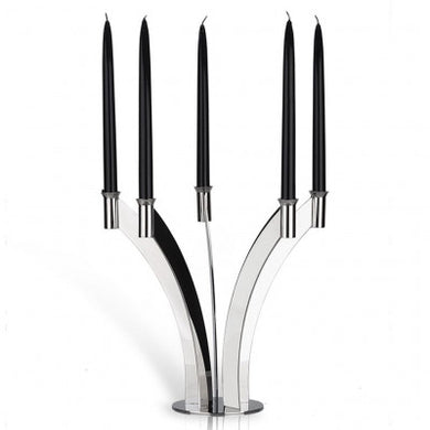Grand-Five-Flame-Candleholder, Stainless-Steel