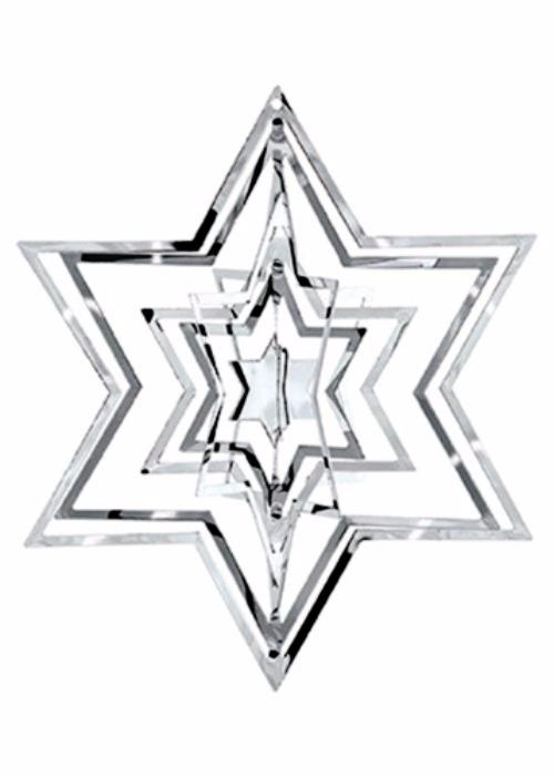 Christmas Tree Star Silver Ornaments (3D)
