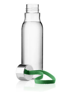 Water-Bottle, Green, Woven-Strap