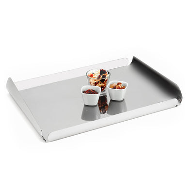 Mirror-Polished, Stainless-Steel, Serving Tray
