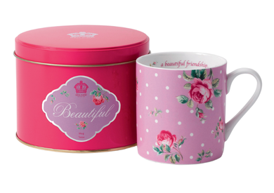 pink flower mug