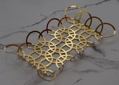 Laced-Laser-Cut, Tray, Gold