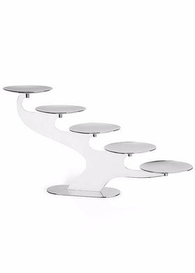 Five-Rounded-Lineae-Plate-Stand, Stainless-Steel