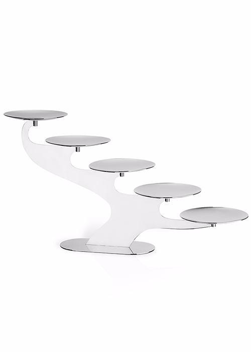 Five-Rounded-Lineae-Plate-Stand, Stainless-Steel