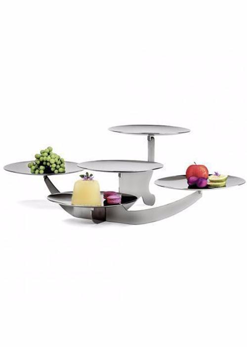 Five-Rounded-Plate-Stand, Stainless-Steel