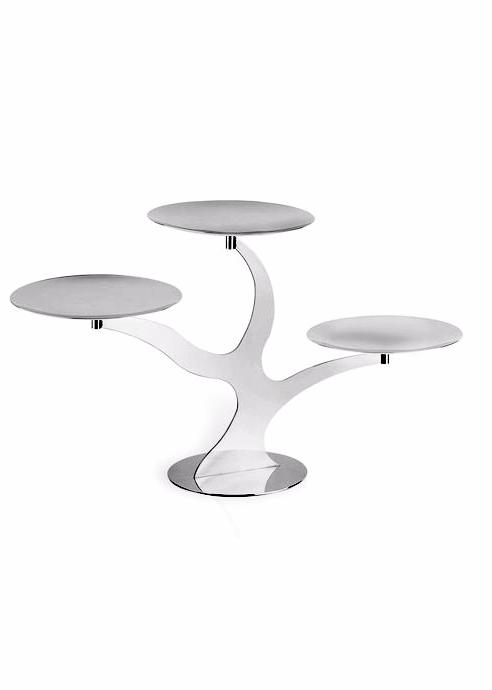 Flat-Plate, Serving-Stand, Stainless-Steel