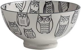 Torre and Tagus Black Owl Outline Bowl 8